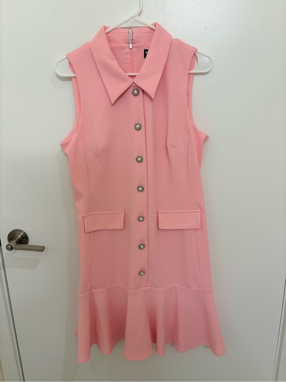 WORN ONCE*** Karl Lagerfeld Sleeveless Blush Pink Button-Front Dress